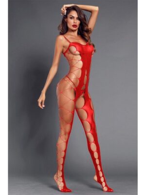 Body Entero De Malla Rojo