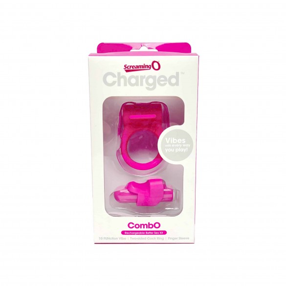 Kit Anillo Y Dedo Vibrador Recargable-Rosado