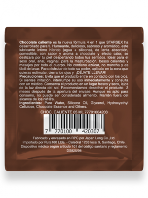 Sachet Lubricante 4 En 1 Chocolate Caliente 5ml