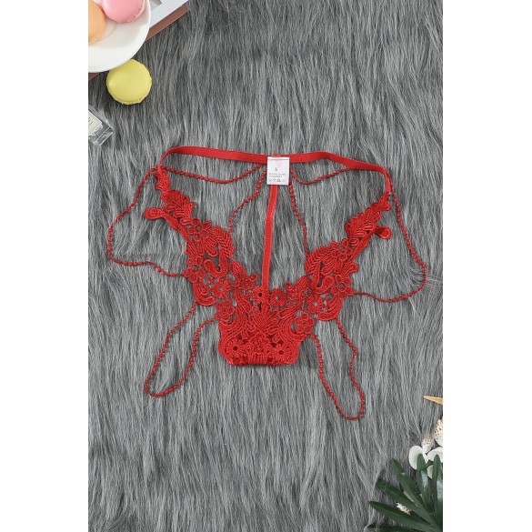 Lencería, Colales Bordado Y Tiras Rojo