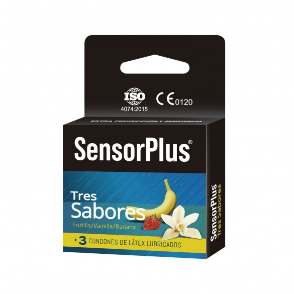 Preservativo Sensor Plus - Tres Sabores